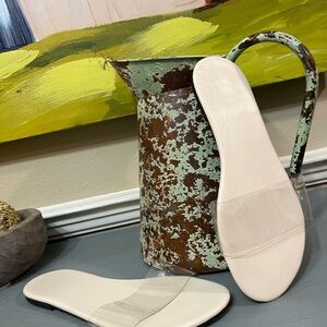 Clear and White Slides/Sandals